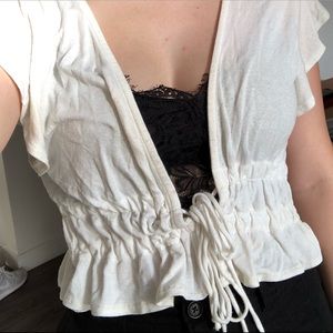 Kimchi Blue White Ruffle Top
